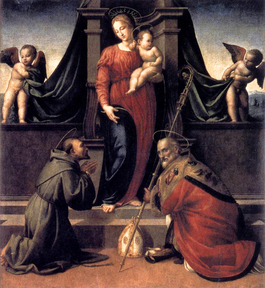 virgin and child with saints francis and zenobius